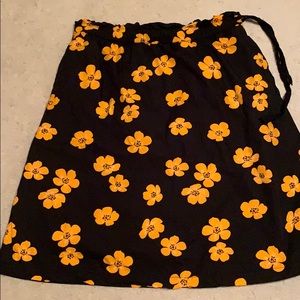 Black floral skirt